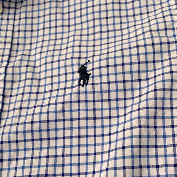 Polo by Ralph Lauren. Size 10/12 Medium. Check pattern. Blue and white. - Picture 3 of 5